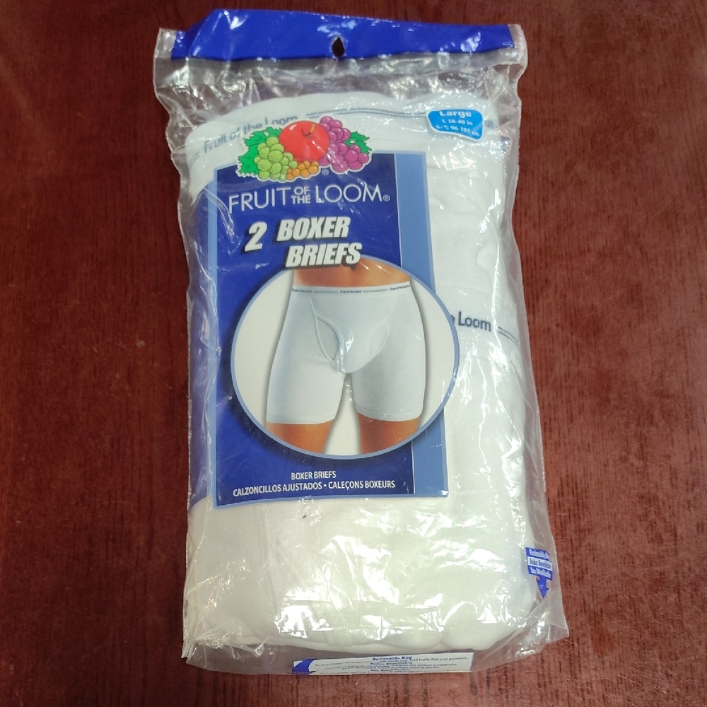 Vintage Fruit Of The Loom Boxer Briefs Sz L 38-40 Classic White NOS 2004Sealed